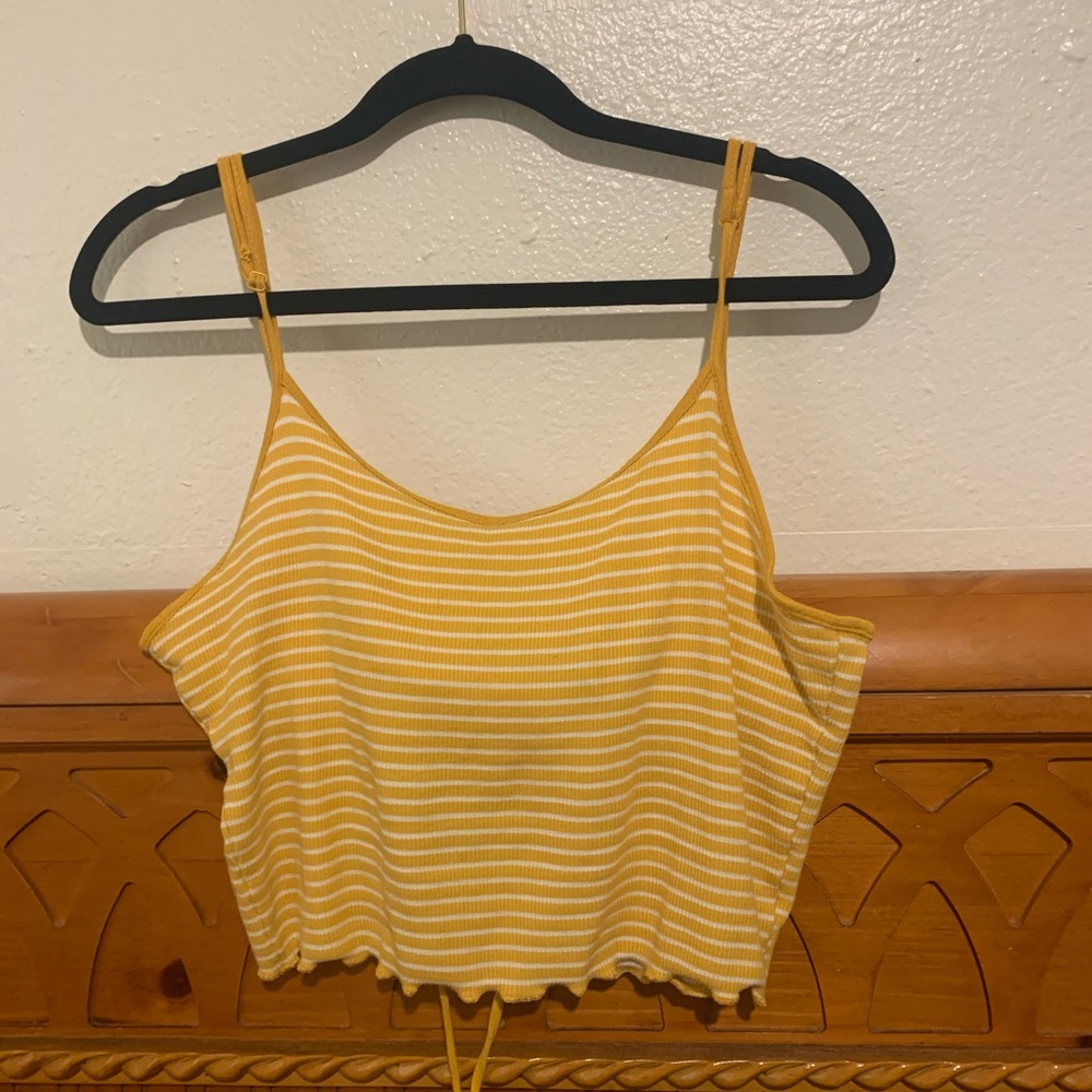 Yellow and white crop top
